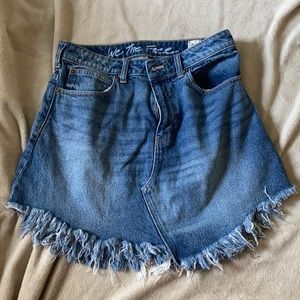Free People Denim Fringe Skirt Size 28